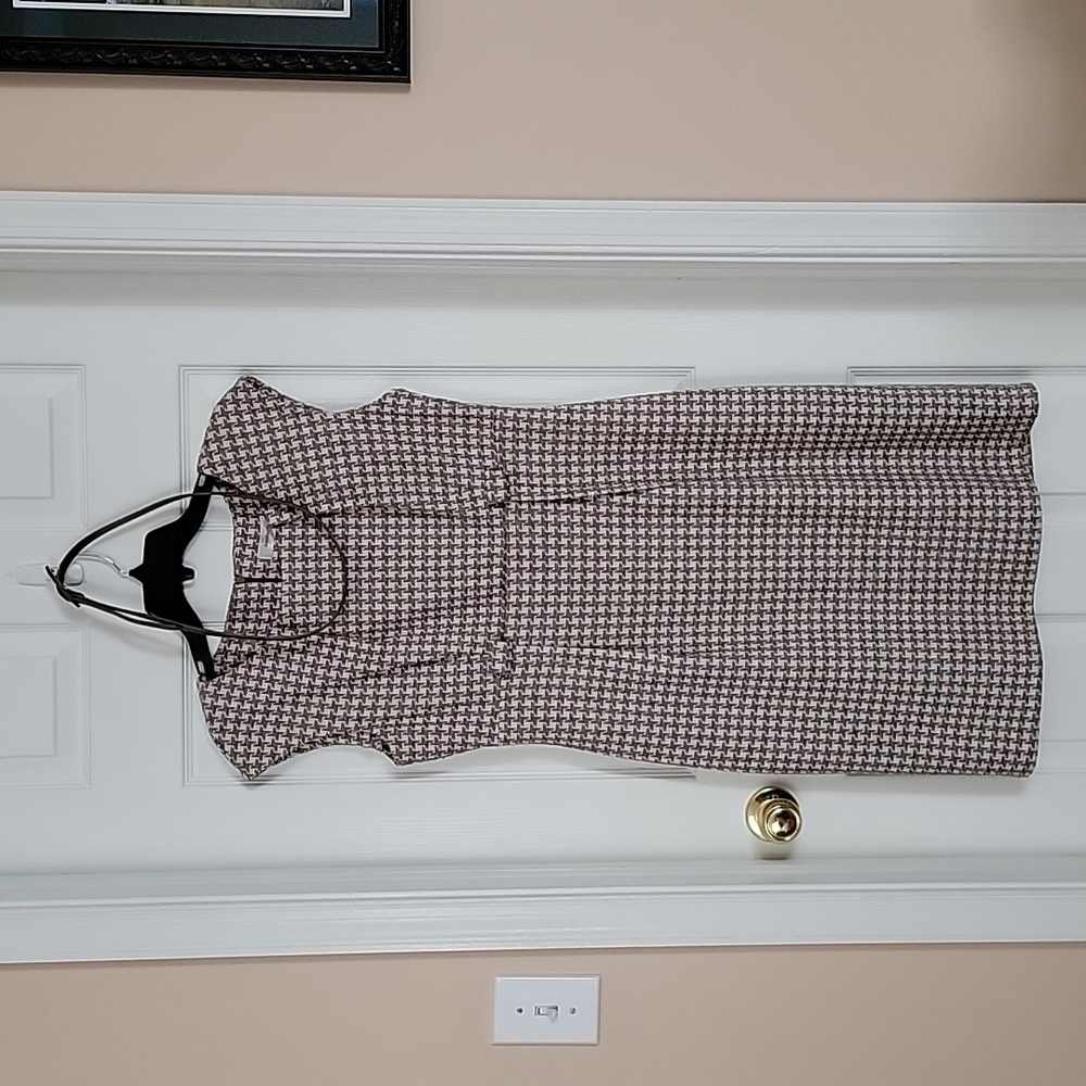 Dressbarn Tan Plaid Design Dress - Size 12
